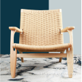 Hans Wegner wood natural rattan Chair knitted paper